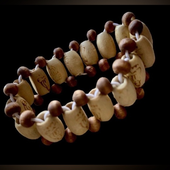 Buddha Wooden Beaded Stretch Bracelet Unisex Jewelry Yoga Hippie Bohemian Boho - Picture 3 of 6